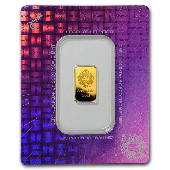 2 gram Gold Bar - Scottsdale Mint (In Certi-Lock® Assay) 2 gram Gold Bar - Scottsdale Mint (In Certi-Lock® Assay)